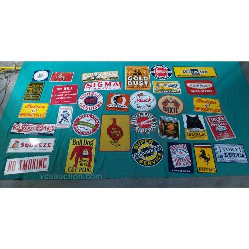 Lot Of 30+ Reproduction Porcelain Signs Advertising Var