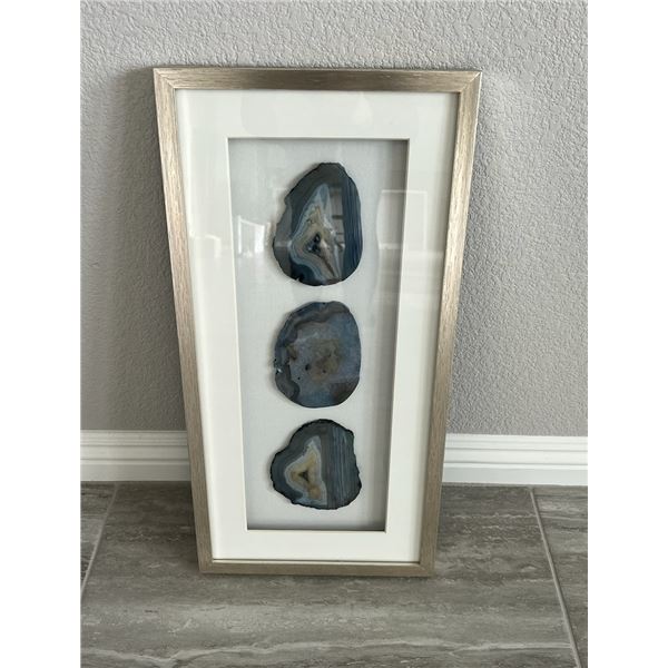BEAUTIFUL FRAMED ART WITH NATURAL EARTH STONES INSIDE