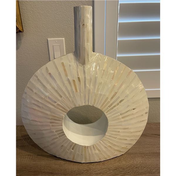 21" Large Vase Decorative in Coral Whites