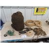 Image 1 : Vintage New Old Stock, FIshing Net Still in Original Shipping Bale, Plus Rope & Pulleys