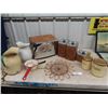 Image 1 : (E) Cannisters, Bread Box, Enamelware