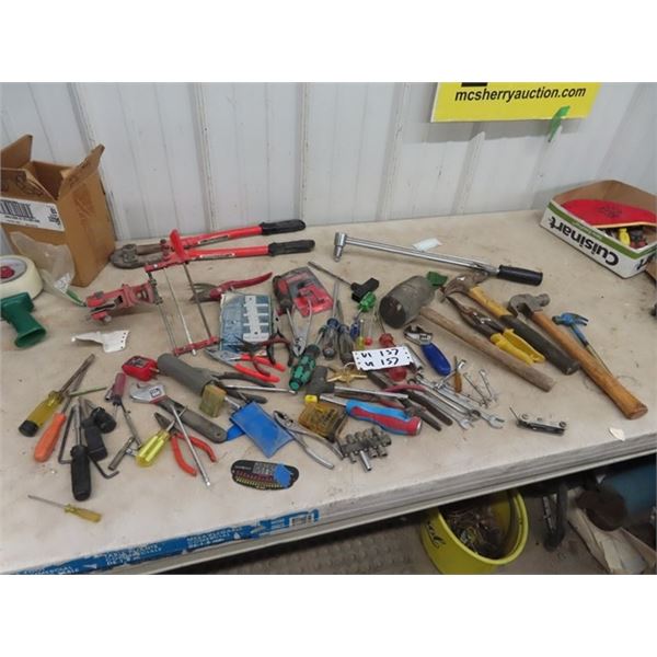 Various Tools, Bolt Cutter, Screwdrivers, Hammers, Crescent Wrenches, Pliers, Plus  More!
