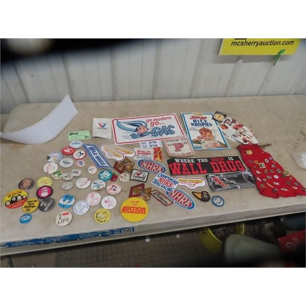 Stickers, Buttons, Pins, Patches, Various, & Playboy Cards