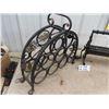 Image 2 : Wrought Iron Wine Bottle Holder, Log Paper Roller Maker, Fireplace Tools