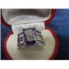Image 2 : Sterling Silver w Beautiful Ring wPurple Stone - Size 9