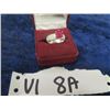 Image 1 : Sterling Silver Ring  w Ruby Like Stone Size 8.5