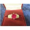 Image 2 : Sterling Silver Ring  w Ruby Like Stone Size 8.5
