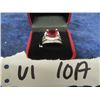Image 1 : Sterling Silver Ring w Ruby Like Stone Size 5