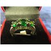 Image 2 : Sterling Silver Ring w Green Stone Size 7