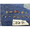 Image 1 : 13 New Old Stock Sterling Silver Rings- Tarnished From Sitting