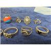 Image 2 : 13 New Old Stock Sterling Silver Rings- Tarnished From Sitting