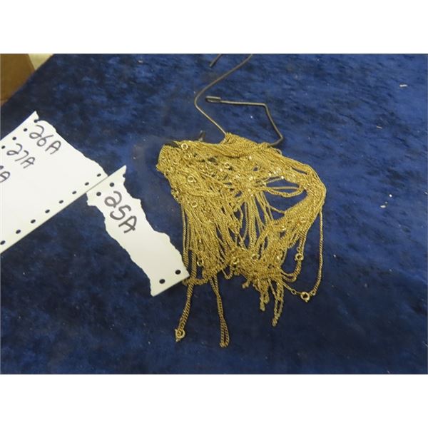 A Bag of Over 50 Goldtone New Necklaces- Various Lengths