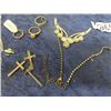 Image 2 : Jewelry Lot - Brass Bracelt, Necklace w Black Onyx Like Pendant, Misc Fashion Rings, Some Damaged J