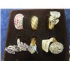 Image 2 : 12 New High Qual Fashion Rings in Display Case-Various Sizes - Good for Resale