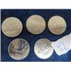 Image 1 : 5 Canadian One Dollar Coins -1969, 1979, 1976, 1982 & 1980