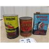 Image 1 : 3 Oil Cans - Rislone Snowmobile Oil, Oil Zum Transmission Oil, Indian Head Hyd/Brake Fluid