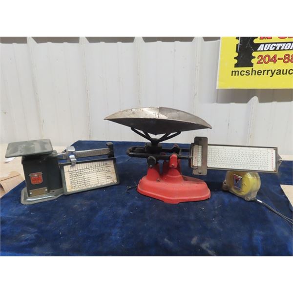 2 Scales 1) Fairbanks Postal w Tray & 1) Triner Air Mail Modle AA