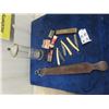 Image 1 : Shaving ITems, 3 Straight Blades, Valet Razor w Case, Shaving Brush, Strap, Barber's Comb Disinfecta