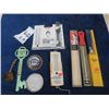 Image 1 : Thermometer / Rain Gauge w Adv, Paper Weight Nanon Measuring Spoon