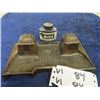Image 1 : Victorian Ink Well Brass w Detailing- 2 Wells