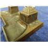 Image 2 : Victorian Ink Well Brass w Detailing- 2 Wells