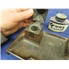 Image 3 : Victorian Ink Well Brass w Detailing- 2 Wells