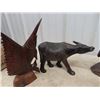Image 2 : 4 Wood Carved Ornaments - Tallest is 19"