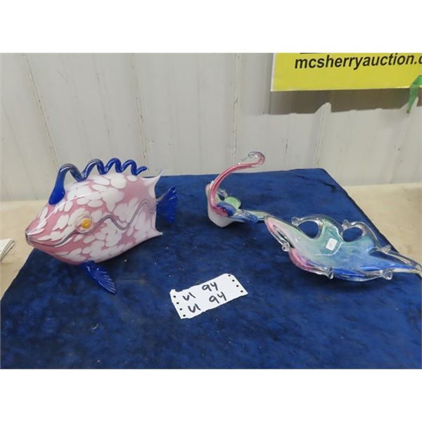 Art Blown Glass - Fish, Swan & Dish