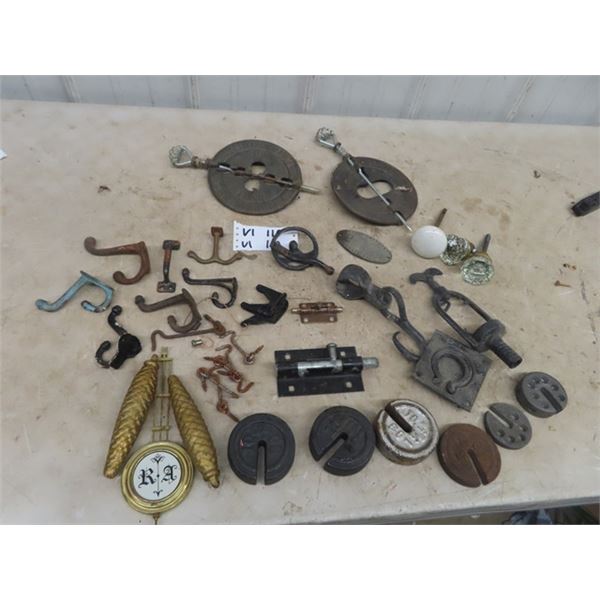 Cast Items for Repurposing, Hooks, Scale Weights, Door Knobs, Latches Plus More!