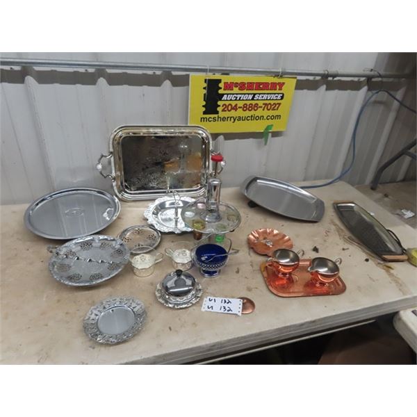Silverware Trays, Butter Dish, Cream & Sugar, Vintage Decanter Plus More!