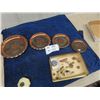Image 1 : Set of 4 Coat of Arms Platters, Military Buttons, & 1951 Air Force Pin