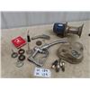 Image 1 : Early Vehicle Dash, Old Spark Plugs, Oil Squirt Cans, Fuel Nozzle, Auto Horn/Siren