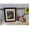 Image 1 : Religious Picture 22" x 18" & 2 Statues 13" Tall