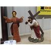 Image 3 : Religious Picture 22" x 18" & 2 Statues 13" Tall