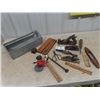 Image 1 : Old Tools - 4 Wood Planers, Folding Rulers, Metal Tool Box Plus More!