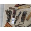 Image 2 : Old Tools - 4 Wood Planers, Folding Rulers, Metal Tool Box Plus More!
