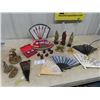 Image 1 : Oriental Ornamental Fans, Condiment Set, Metal Tribal Ornaments