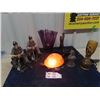 Image 1 : Beautiful Purple Glass Vases, Mini Coal Oil Lamps, Miner Ornaments, Turtle Lamp