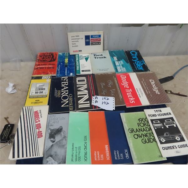 20 Auto Manuals 60-70-80-90's - Variety Brands & Models