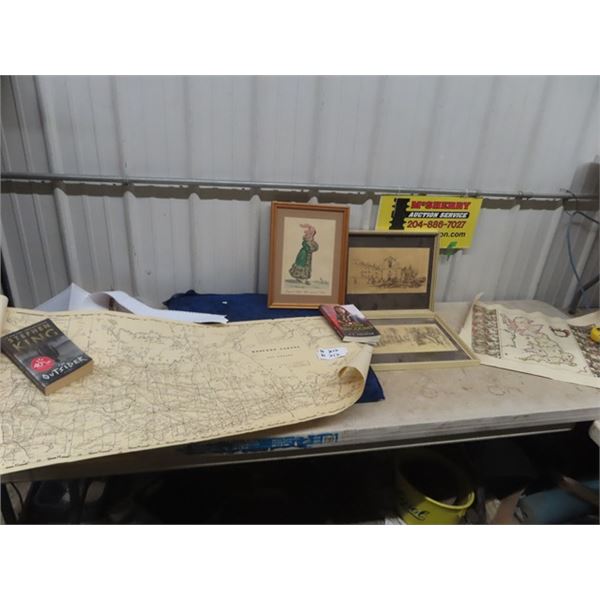 Pictures, Maps, 2 Books