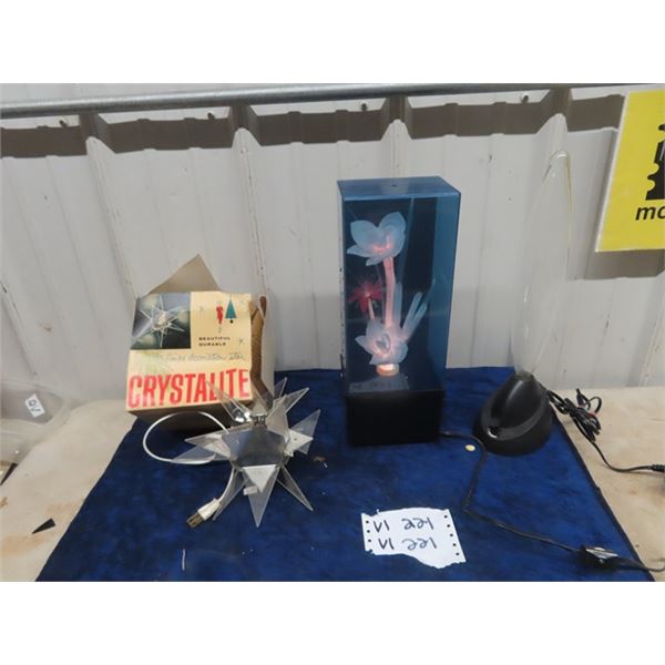 Light Up / Motion Flower Lamp, Electrical Blast Light & Vintage Christmas Decoration Star in Box
