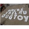Image 1 : 17 Metal Letters, 17-20" & 17-20" Approx, White But Could be Painted to any color & 2 Storage Tubs  