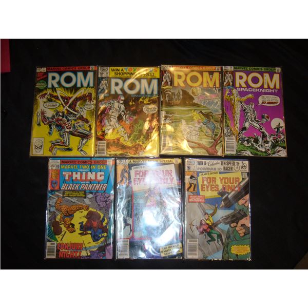 21 Comics - 1980's & Up Star Trek, Raiders of The Lost Ark, Superman, Xmen, ROM, James Bond ,