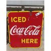 Image 1 : 1940's 2 Sided Porc Coca Cola Flange 17" x 19"