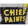 Image 3 : 2 Sided Metal Chief Paints Sign 12" x 28: