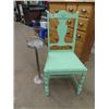 Image 1 : Painted Green Chair & Ashtray Stand