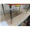 Image 3 : Modern Stainless Leg w Orange Upholstered Seat Bench 18" x 37" x 20"