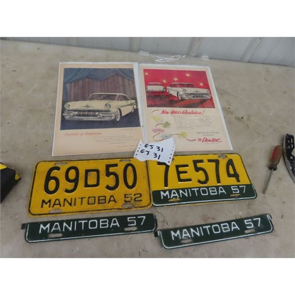 1952, 1957 License Plates & Tags, 57 Magazine Pontiac Adv