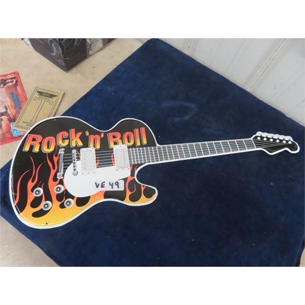 Metal Elec Guitar Sign 28  L Up to 11  W