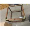 Image 2 : Mid Century Smoked Glass & Faux Bamboo End Table 20" x 26" x 26"